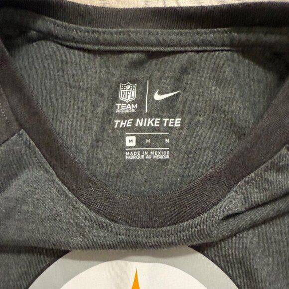 Nike Steelers NFL Team Tee Raglan Sleeve Shirt Size M Mens Black Gray - Picture 5 of 11